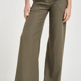 Pantalone donna Nadia Chino Palazzo verde militare NADIA 150 OLIVA NINE IN THE MORNING 