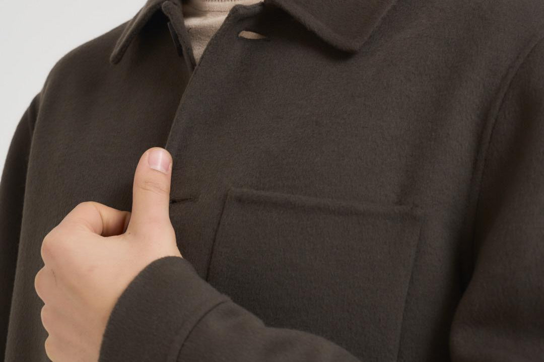 Cappotto uomo corto verde militare CARY DARK GREEN ACCADEMIE TESSILI 