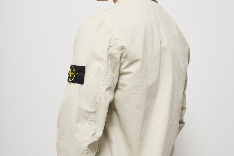 Camicia uomo panna con zip 1200032 S00WNV0195 STONE ISLAND 