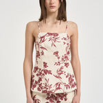 Top donna stampa floreale panna S6SS51 FLW65 SEMICOUTURE 