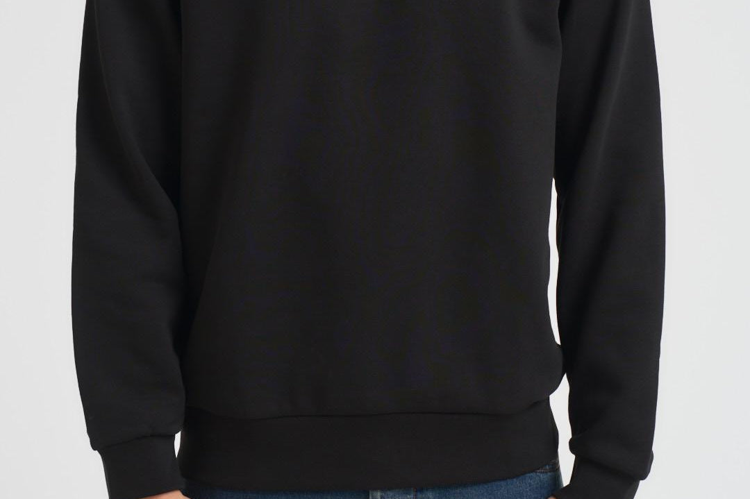 Felpa uomo girocollo in pile nera SH9608 031 LACOSTE 