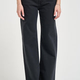 Jeans donna gamba dritta in denim nero WINNTTWILL CARBON HAIKURE 
