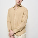 Camicia uomo beige X66TNW US5 ACCADEMIE TESSILI 