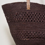 Borsa donna a spalla in rafia cioccolato V7.4CK CHOCOLATE MANEBI' 