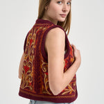Gilet donna ricamato multicolor SUNA1GIL RUST ANTIK BATIK 