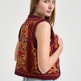 Gilet donna ricamato multicolor SUNA1GIL RUST ANTIK BATIK 