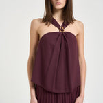 Top donna con gioiello bordeaux 14885 2543 FORTE FORTE 