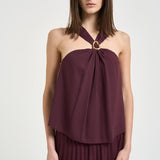 Top donna con gioiello bordeaux 14885 2543 FORTE FORTE 