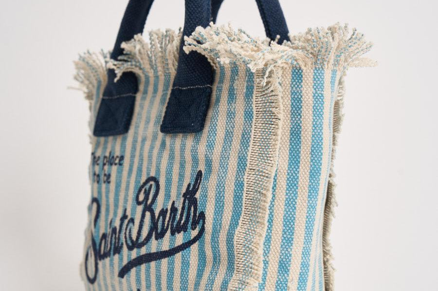Borsa donna Vanity Mini a righe celeste VANITYMINI 03449L MC2 SAINT BARTH 