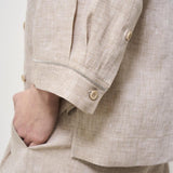 Camicia donna in lino beige S06121 2600948 PESERICO 