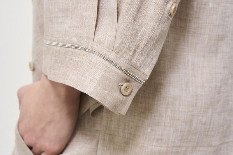 Camicia donna in lino beige S06121 2600948 PESERICO 
