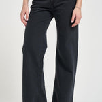 Jeans donna gamba dritta in denim nero WINNTTWILL CARBON HAIKURE 