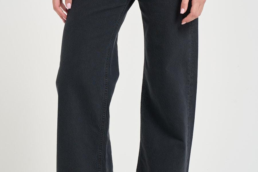 Jeans donna gamba dritta in denim nero WINNTTWILL CARBON HAIKURE 