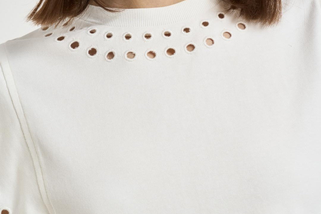 Top donna bianco con ricami TS0298FA D1N08E23EC MARANT ETOILE 