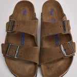 Sandalo uomo Arizona in suede marrone 1030865 DARK TEE BIRKENSTOCK 