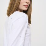 Maglia donna bianca con strass Y5SJ13 A01 SEMICOUTURE 