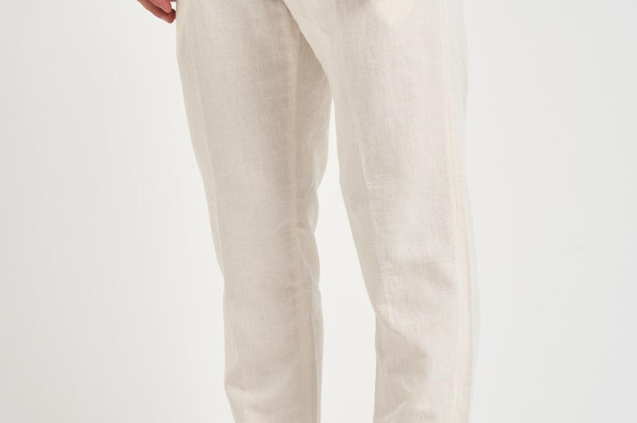 Pantalone uomo in lino bianco PG26 04 PERFECTION 