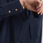 Blusa donna con fusciacca blu notte CACO 045 MAX MARA STUDIO 