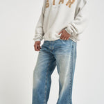 Felpa uomo girocollo grigio chiaro GUP02711 P00241260665 GOLDEN GOOSE 