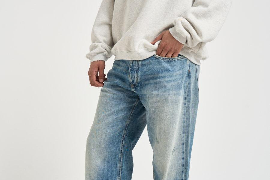 Felpa uomo girocollo grigio chiaro GUP02711 P00241260665 GOLDEN GOOSE 