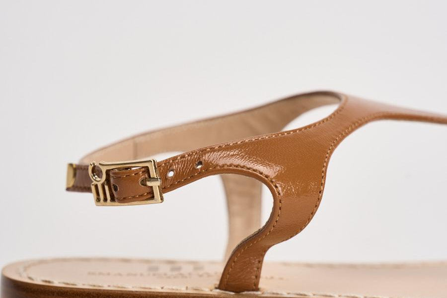 Sandalo donna infradito cammello K5867 CUOIO EMANUELA CARUSO CAPRI 