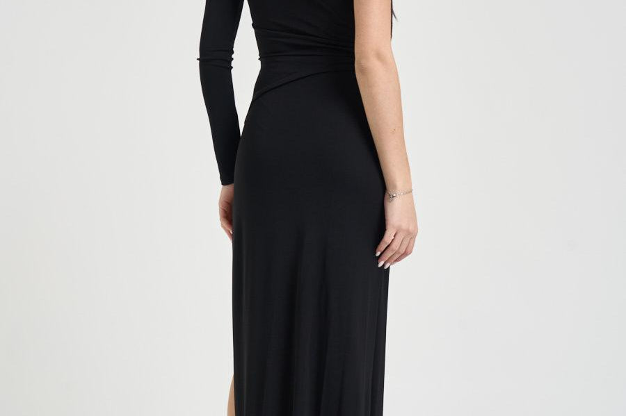 Abito donna lungo cut out nero ABR25 110 ELISABETTA FRANCHI 