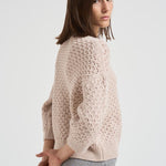 Maglia donna girocollo traforata beige A99314F05 947 PESERICO 