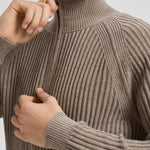 Cardigan uomo a coste tortora W25139 87 RRD 