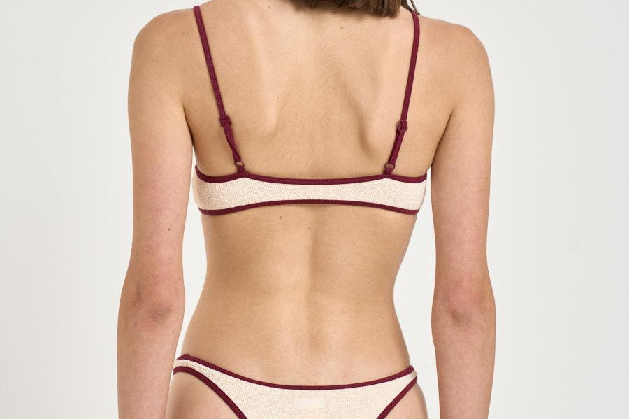 Bikini donna crinkle burro e bordeaux JUDY+NAOMISTRINGW 00029L MC2 SAINT BARTH 