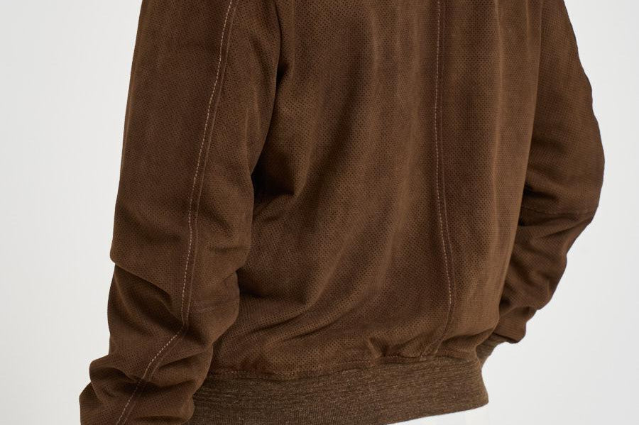 Giubbotto uomo in pelle marrone QUENTIN SUEDE85 THE JACK LEATHERS 