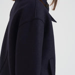 Cappotto donna corto doppiopetto blu AG2484 MLK358 HARRIS WHARF LONDON 
