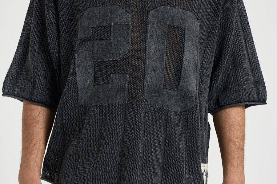 T-shirt uomo in maglia nera 100533 47VINTAGEGREY REPRESENT 