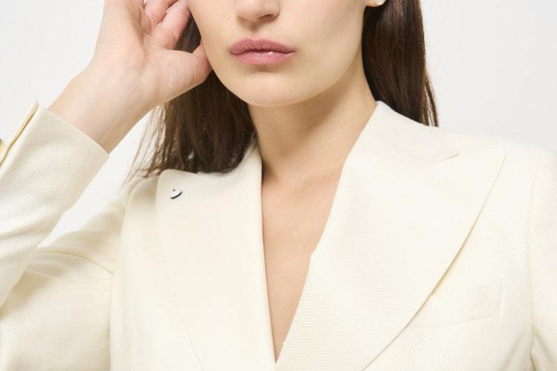 Giacca donna doppiopetto panna 2156 542501 L.B.M. 