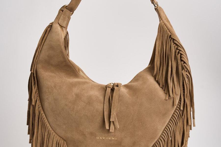 hoboBorsa a spalla Hobo in suede cammello B02227 BISCOTTO ORCIANI 