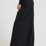 Pantalone donna a palazzo in denim nero 14336 8006NOIR FORTE FORTE 