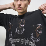 T-shirt uomo girocollo grigia con stampa MLM41135 VINTAGE BLACK003 REPRESENT 