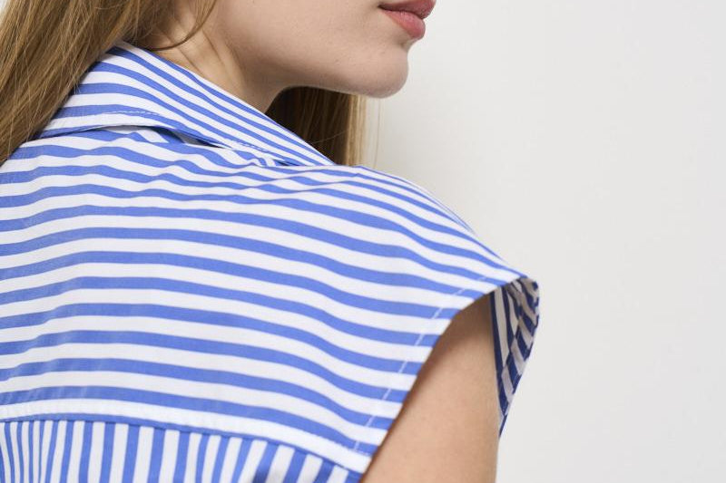 Camicia donna Nicol a righe celeste Y5SK34 75RIG SEMICOUTURE 