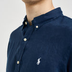Camicia uomo in lino blu 710968915 506 RALPH LAUREN 