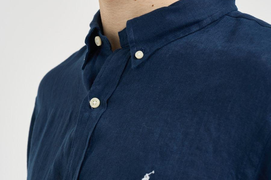 Camicia uomo in lino blu 710968915 506 RALPH LAUREN 