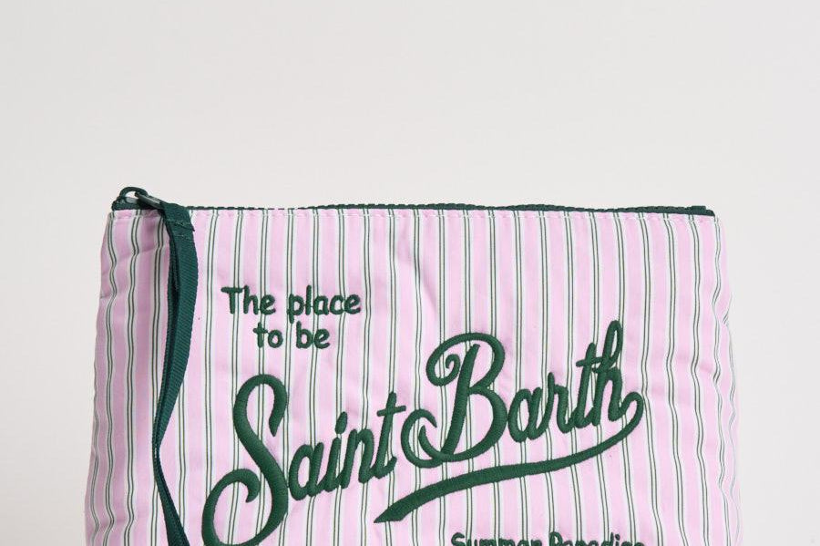 Pochette donna Aline in cotone a righe lilla ALINECOTTON 07612L MC2 SAINT BARTH 