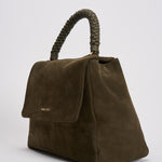Borsa donna Sveva Peach Media a spalla in suede con tracolla verde BT2006PEO BOSCO ORCIANI 