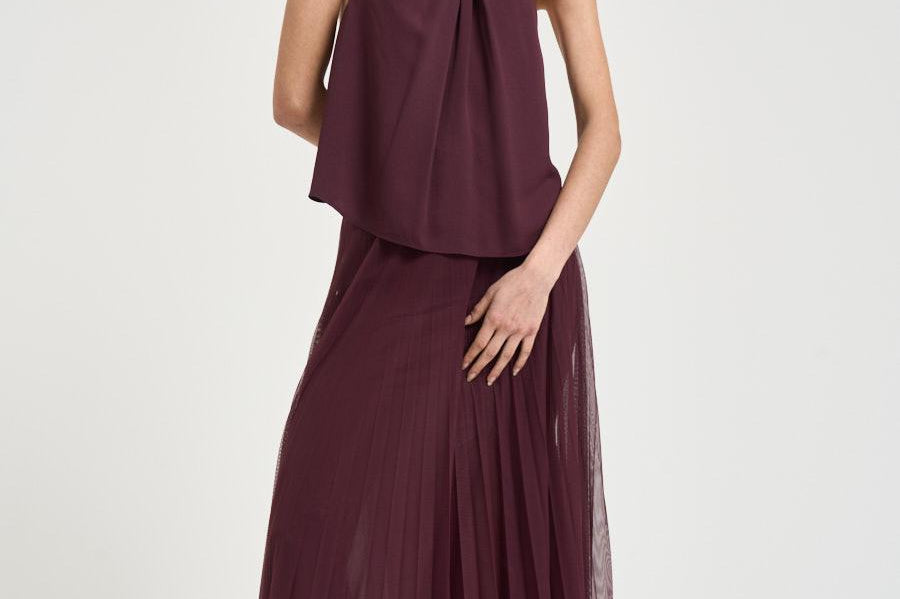 Top donna in crepe bordeaux 14885 2543 FORTE FORTE 