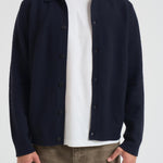 Cardigan Sarichard dritto in lana uomo blu M25300038 SALUTE SAMSØE SAMSØE 