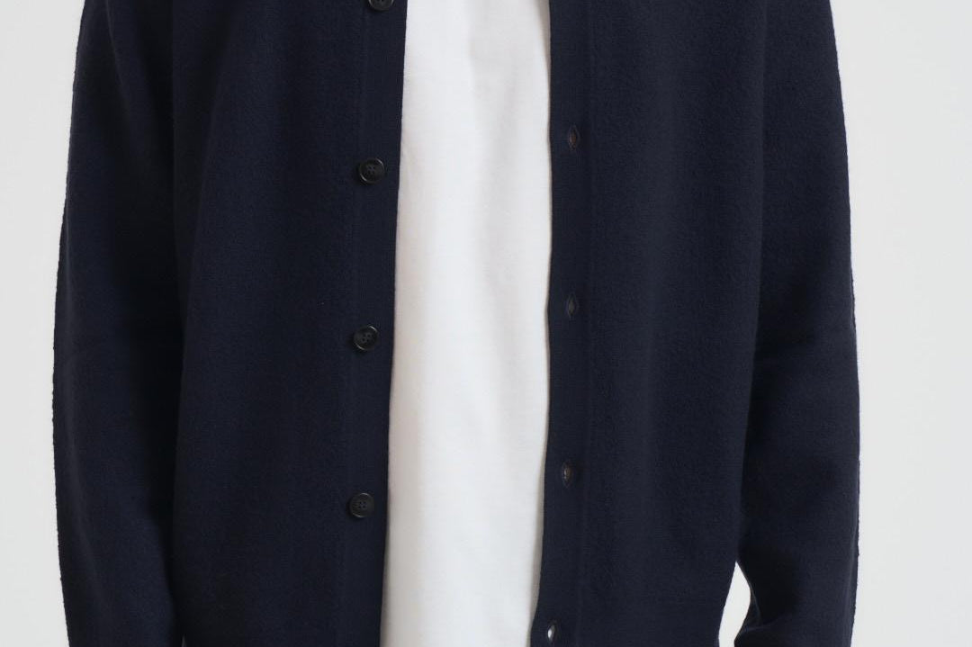 Cardigan Sarichard dritto in lana uomo blu M25300038 SALUTE SAMSØE SAMSØE 