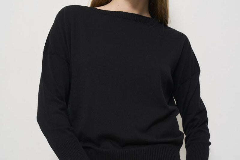 Maglia donna girocollo nera 850224 ZA469Z0015 INCOTEX 