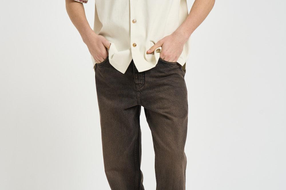 Camicia uomo a maniche corte panna SH227 CO215OW DROLE DE MONSIEUR 