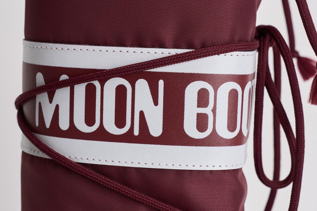 Stivale donna da neve alto in nylon bordeaux 1400440 D013BURGUNDY MOON BOOT 