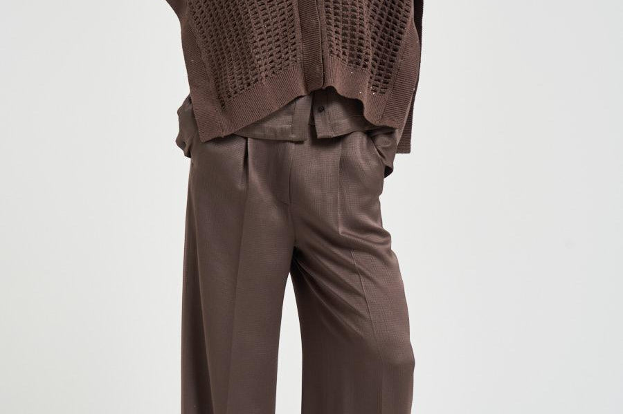 Gilet donna traforato marrone A99075F07 09110151 PESERICO 