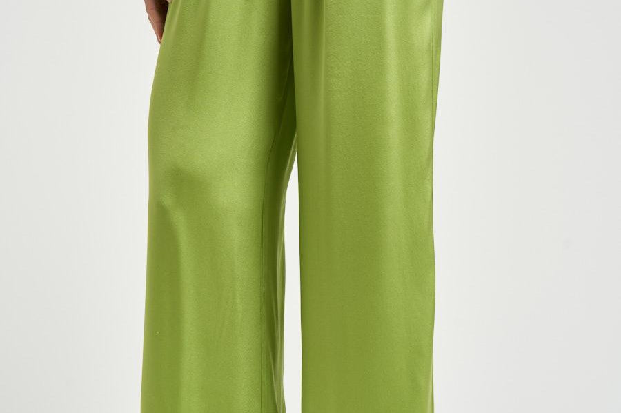 Pantalone donna in seta verde brillante 14582 6028 FORTE FORTE 
