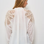 Camicia donna bianca con ricami 13888 0015 FORTE FORTE 